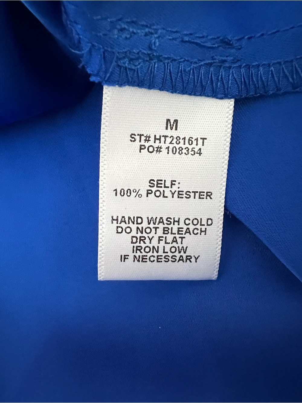 Taelynn Royal Blue Knot-Front Satin Blouse flowy bottom Size M NWT - Picture 4 of 9